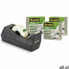 Taśma biurowa scotch magic greener choice (9-1933r3c38), matowa, 19mm, 33m, 3szt., podajnik c-38 gra - ogłoszenia A6.pl