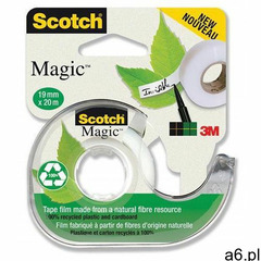Taśma biurowa ekologiczna scotch magic (9-1920d), matowa, z dyspenserem, 19mm, 20m marki Scotch-3m - ogłoszenia A6.pl