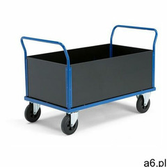 Wózek platformowy transfer, 4 burty z drewna, 1200x800 mm, koła gumowe, bez hamulców marki Aj produk - ogłoszenia A6.pl