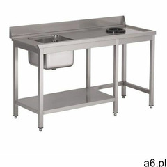 Gastro m Stół ze zlewem i otworem na odpady | 1000x700x(h)850mm - ogłoszenia A6.pl