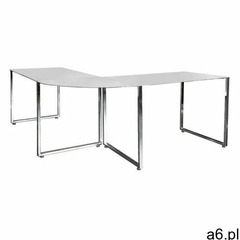 Invicta biurko narożne big deal białe - szkło, metal chromowany marki Sofa.pl - ogłoszenia A6.pl
