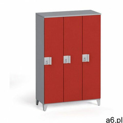B2b partner Szafa trzyczęściowa 1400 x 900 x 400 mm, szary/czerwony - ogłoszenia A6.pl