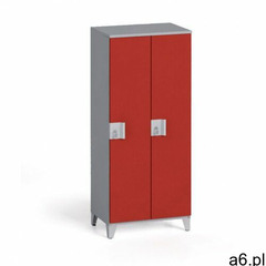 Szafa dwuczęściowa 1400 x 600 x 400 mm, szary/czerwony - ogłoszenia A6.pl