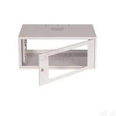 Szafa wisząca rack 19" SIMPLE 4Ux555x400 IP30 Ściany boczne pełne Drzwi z szybą Szara SZWS-19-4U - ogłoszenia A6.pl