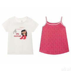 t-shirt dziewczęcy z bawełny, 2 sztuki (110/116, bordowy/biały) marki Lupilu® - ogłoszenia A6.pl