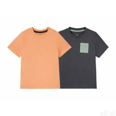 t-shirt chłopięcy z bawełny, 2 sztuki (110/116, navy/koralowy) marki Lupilu® - ogłoszenia A6.pl