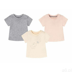 t-shirt niemowlęcy, 3 sztuki (74/80, szary/jasnoróżowy/biały) marki Lupilu® - ogłoszenia A6.pl