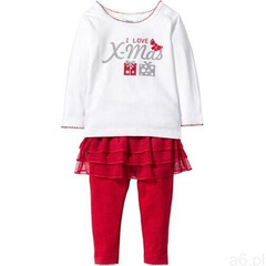 Shirt niemowlęcy bożonarodzeniowy + legginsy z tiulową wstawką (2 części), bawełna organiczna, 9 - ogłoszenia A6.pl