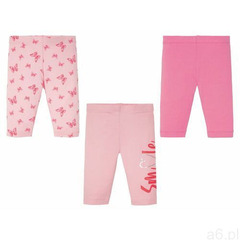 LUPILU® Legginsy niemowlęce z bawełny, 3 pary (110/116, We wzory/różany/różowy) (4055334024969) - ogłoszenia A6.pl
