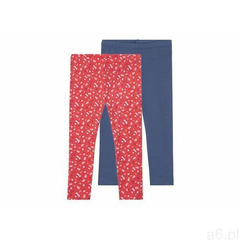 Lupilu® legginsy dziewczęce z bawełną, 2 pary (86/92, we wzory/koralowy/niebieski) (4055334062381) - ogłoszenia A6.pl