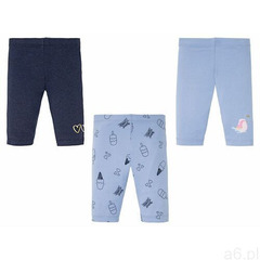 Lupilu® legginsy niemowlęce z bawełny, 3 pary (110/116, we wzory/jasnoniebieski/navy) (4055334024907 - ogłoszenia A6.pl