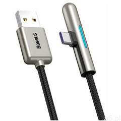 Baseus kątowy nylonowy kabel przewód USB Typ C dla graczy 4A 40W Huawei Super Charge 1m czarny (CAT7 - ogłoszenia A6.pl