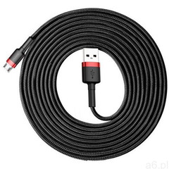 Baseus Cafule Cable wytrzymały nylonowy kabel przewód USB / micro USB 2A 3M czarno-czerwony (CAMKLF- - ogłoszenia A6.pl