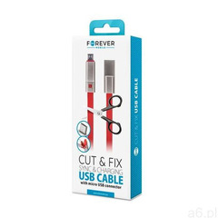 Forever kabel Cut&Fix USB - microUSB 1,5 m 1,5A czerwony naprawialny - ogłoszenia A6.pl