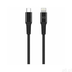 Kabel USB Typ-C - Lightning XQISIT Extra Strong Braided 45569 2m Czarny - ogłoszenia A6.pl