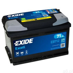Akumulator excell 71ah 670a prawy plus marki Exide - ogłoszenia A6.pl
