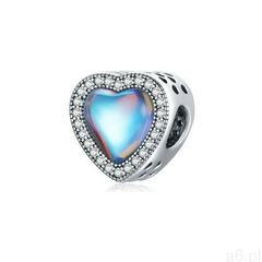 Rodowany srebrny charms do pandora mieniące się serce dar miłości cyrkonie srebro 925 albeads0275rh  - ogłoszenia A6.pl