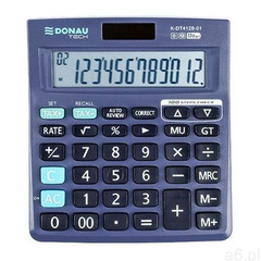 Kalkulator DONAU TECH biurowy 12-cyfr. wym. 140x122x22 mm czarny - ogłoszenia A6.pl