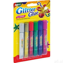 Klej Glitter Glue classic 6 kolorów blister AMOS - ogłoszenia A6.pl