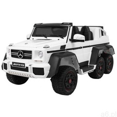 Mercedes g63 6x6 biały - dwuosobowy samochód na akumulator do 110kg - ogłoszenia A6.pl