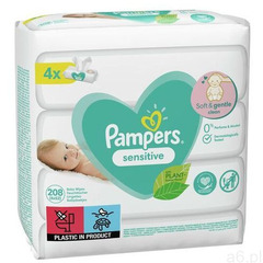 Pampers Chusteczki sensitive 4x52- natychmiastowa wysyłka, ponad 4000 punktów odbioru! - ogłoszenia A6.pl