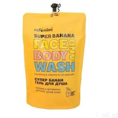 Cafe mimi Żel do mycia twarzy i ciała super banana, (doypack) 450 ml - - ogłoszenia A6.pl