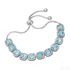 Bransoletka Sky Blue Topaz z Cyrkoniami - ogłoszenia A6.pl