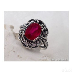 Srebrny pierścień z naturalnym rubinem 6.85ct - ogłoszenia A6.pl