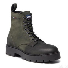 Trapery TOMMY JEANS - Lace Up Brushed Boot EM0EM00824 Camo Green/Black 0H8, 42-44 - ogłoszenia A6.pl