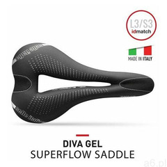 Selle italia Siodło diva gel superflow l (id match - l3) ti 316 tube 7, fibra-tek, 285g czarne (new) - ogłoszenia A6.pl