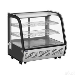 Witryna chłodnicza - 120 l - Royal Catering - 3 poziomy - czarno-srebrna RCCC-120-ST - 3 LATA GWARAN - ogłoszenia A6.pl