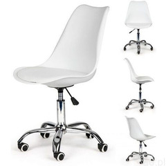 2x Białe krzesło obrotowe biurowe z poduszką Modern Office - zestaw - ogłoszenia A6.pl