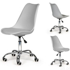 2x Szare krzesło obrotowe biurowe z poduszką Modern Office – zestaw - ogłoszenia A6.pl