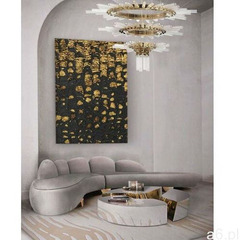 OSCURO - stylowy obraz do salonu czarno złoty elegancki glamour współczesny - ogłoszenia A6.pl