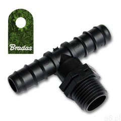 Trójnik gz 3/4" wtyk na wąż 20mm do węży kroplujących rur montażowych 7386 marki Bradas - ogłoszenia A6.pl