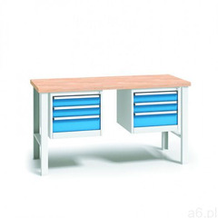 B2b partner Profesjonalny stół warsztatowy z drewnianym blatem roboczym, 1700x685x840-1050 mm, 2x 3  - ogłoszenia A6.pl