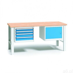 B2b partner Profesjonalny stół warsztatowy z drewnianym blatem roboczym, 2000x685x840 mm, 1x 4 szufl - ogłoszenia A6.pl