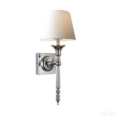 Kinkiet LAMPA ścienna CLOE RLB94875-1W Zumaline klasyczna OPRAWA abażurowa chrom biała, RLB94875-1W - ogłoszenia A6.pl