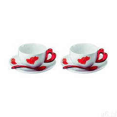Guzzini - love - kpl. 2 filiżanek do cappuccino, czerwony (8008392290100) - ogłoszenia A6.pl
