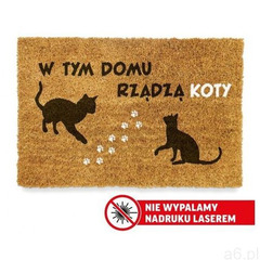 Wycieraczka wejściowa kolorowa " W TYM DOMU RZĄDZĄ KOTY" - ogłoszenia A6.pl