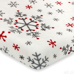 4Home Świąteczne prześcieradło mikroflanela Snowflakes, 180 x 200 cm (8596175016332) - ogłoszenia A6.pl