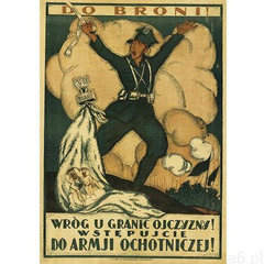 Plakat wróg u granic ojczyzny wojna-polsko-bolszewicka 1920-034 marki Polska - ogłoszenia A6.pl