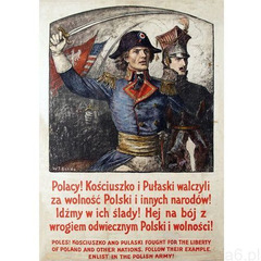 Plakat a3 - polacy! kościuszko i puławski walczyli za wolność polski 1920-016 marki Polska - ogłoszenia A6.pl