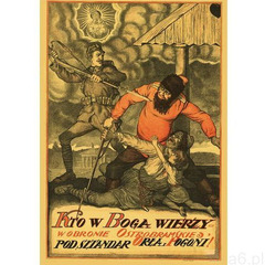 Plakat a3 - kto w boga wierzy–w obronie ostrobramskiej, pod sztandar orła i pogoni! 1920-008 marki P - ogłoszenia A6.pl