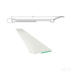 Listwa maskująca płaska samoprzylepna PCV B=60 mm gr. C=1,5 mm biała z uszczelką L=50 mb - ogłoszenia A6.pl
