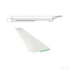 Listwa maskująca płaska samoprzylepna PCV B=70 mm gr. C=1,5 mm biała z uszczelką L=50 mb - ogłoszenia A6.pl