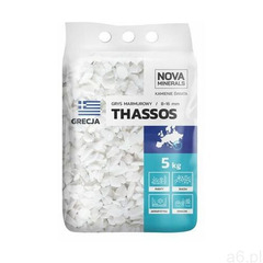Nova minerals Grys thassos 8 - 16 mm 5 kg biały (5903754488269) - ogłoszenia A6.pl