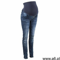 Dżinsy ciążowe "destroyed look", skinny ciemny denim, Bonprix, 34-50 - ogłoszenia A6.pl