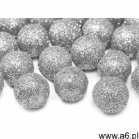 Dekoracyjne brokatowe kule - srebrne - 2 cm - 25 szt. (5902230710214) - ogłoszenia A6.pl