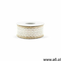 Tasiemka jutowa z białą koronką, 40 mm / 5 m, 1 szt. - ogłoszenia A6.pl